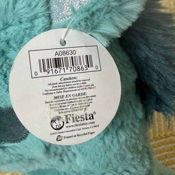 Fiesta Cotton Candy Cuties Giraffe Plush Stuffed Animal Blue NWT 10.5 in bv - Picture 8 of 11